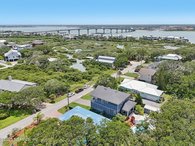 136 Sherwood Ave, Saint Augustine, FL 32084 - aerial view of residential area featuring a notable bridge and a large body of water