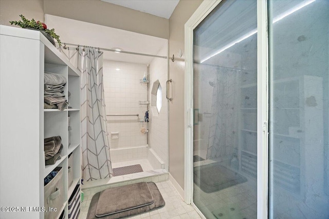 105 Lucina Ln, Ponte Vedra Beach, FL 32082 - bathroom with a stall shower and tile patterned flooring