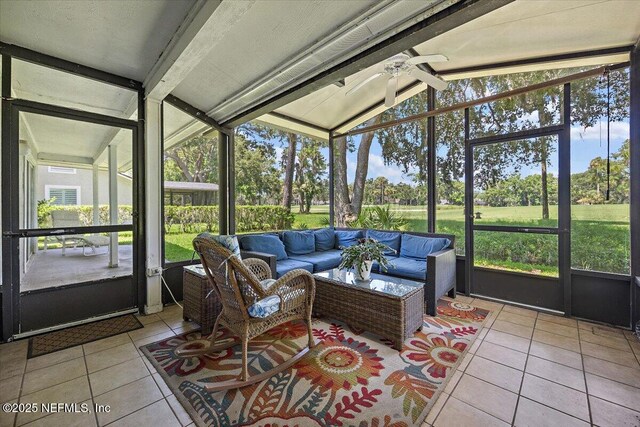 105 Lucina Ln, Ponte Vedra Beach, FL 32082 - sunroom / solarium with ceiling fan and outdoor lounge area