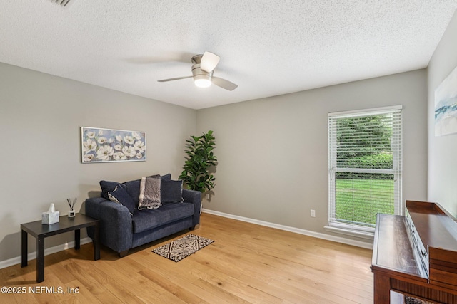 12137 Dividing Oaks Trl E, Jacksonville, FL 32223 - living area featuring a ceiling fan, light wood-style flooring, and a textured ceiling