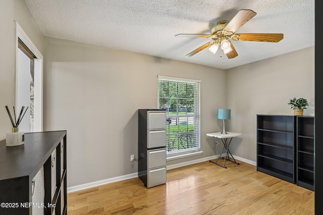 12137 Dividing Oaks Trl E, Jacksonville, FL 32223 - office space with light wood finished floors, ceiling fan, and a textured ceiling