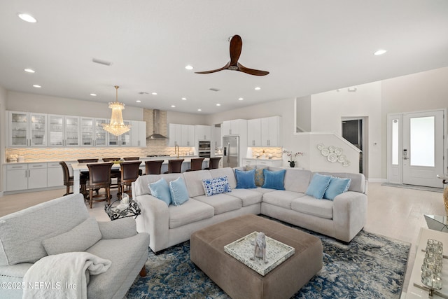 651 Rum Runner Way, Saint Johns, FL 32259 - living room featuring recessed lighting and a ceiling fan