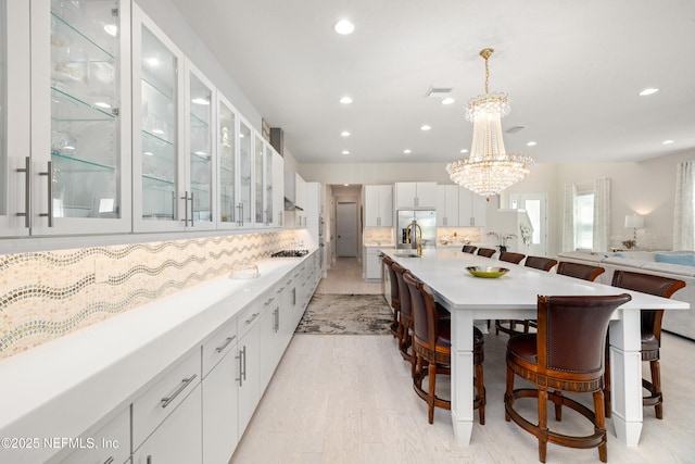 651 Rum Runner Way, Saint Johns, FL 32259 - dining space with recessed lighting, a chandelier, and light wood finished floors