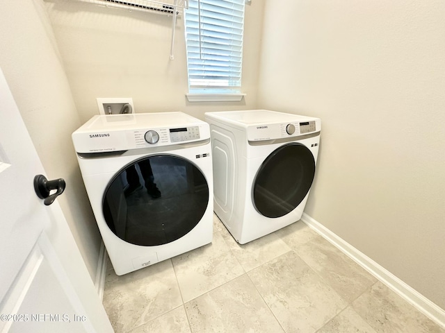 356 Bermudez Way, Saint Augustine, FL 32095 - laundry area with separate washer and dryer and baseboards