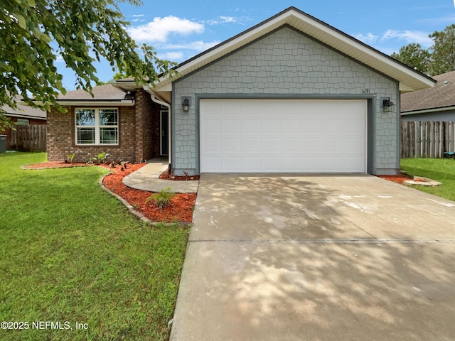 6191 Daylilly Rd, Macclenny, FL 32063 - single story home with concrete driveway, a garage, and brick siding
