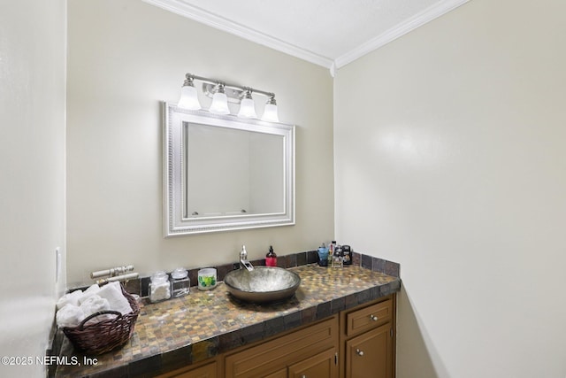 1071 Foxmeadow Trl, Middleburg, FL 32068 - bathroom with ornamental molding and vanity
