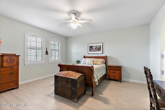2404 Vista Cove Rd, Saint Augustine, FL 32084 - bedroom with light wood finished floors and ceiling fan
