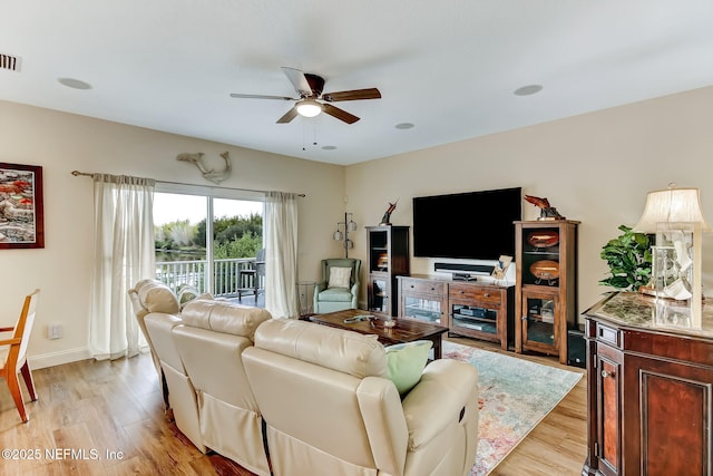 644 Sun Down Cir, Saint Augustine, FL 32080 - living area featuring ceiling fan and light wood-style flooring