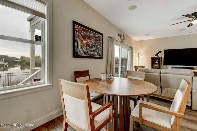 644 Sun Down Cir, Saint Augustine, FL 32080 - dining space featuring ceiling fan and wood finished floors
