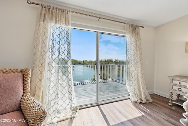 644 Sun Down Cir, Saint Augustine, FL 32080 - entryway with baseboards and wood finished floors