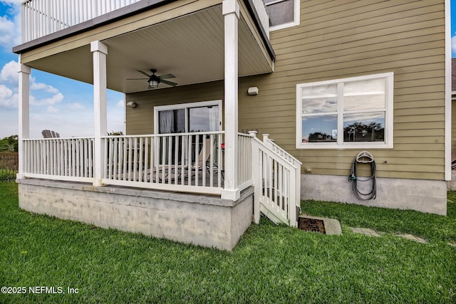 644 Sun Down Cir, Saint Augustine, FL 32080 - view of patio featuring a ceiling fan