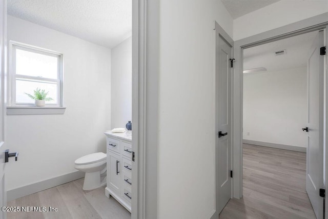 407 Lower 8th Ave S, Jacksonville Beach, FL 32250 - bathroom with wood finished floors, vanity, and a textured ceiling