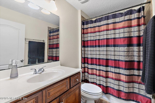 3504 Garibaldi Way, Saint Augustine, FL 32092 - full bath featuring a textured ceiling, vanity, and a shower with shower curtain