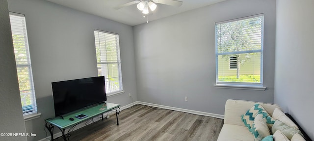 308 Winding Oak Way, Saint Augustine, FL 32084 - sitting room with plenty of natural light, wood finished floors, and ceiling fan