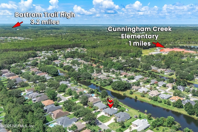 429 N Bridgestone Ave, Saint Johns, FL 32259 - aerial view of property and surrounding area with a nearby body of water and nearby suburban area