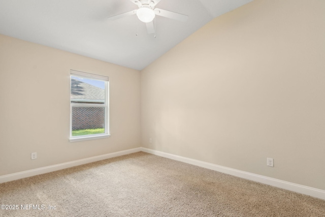 78262 Saddle Rock Rd, Yulee, FL 32097 - carpeted spare room featuring lofted ceiling and a ceiling fan