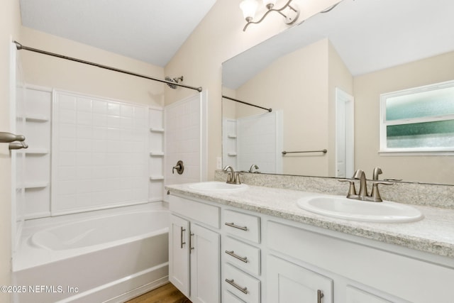 78262 Saddle Rock Rd, Yulee, FL 32097 - bathroom with bathing tub / shower combination and double vanity