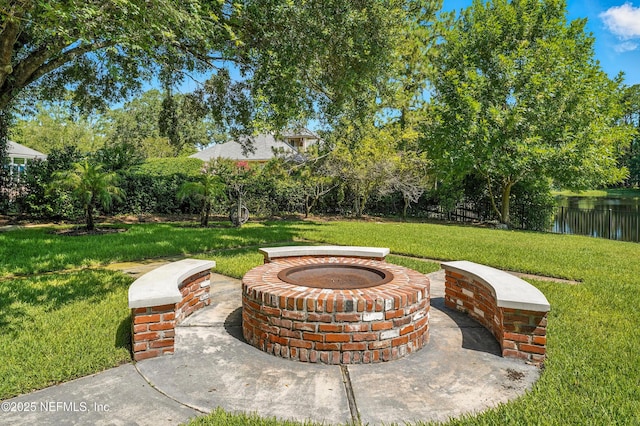 8483 Stables Rd, Jacksonville, FL 32256 - view of patio with a fire pit and a water view