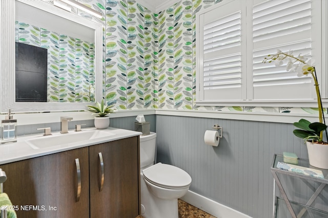 1786 Selva Marina Dr, Atlantic Beach, FL 32233 - half bath with wallpapered walls and vanity