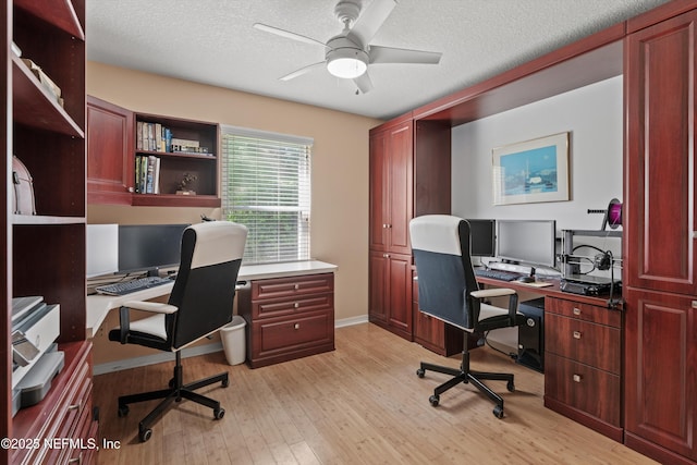 1786 Selva Marina Dr, Atlantic Beach, FL 32233 - office space featuring light wood-style flooring, a ceiling fan, and a textured ceiling
