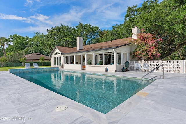 1786 Selva Marina Dr, Atlantic Beach, FL 32233 - view of pool featuring a patio and a sunroom