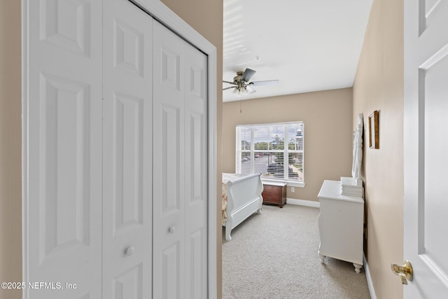 160 Legendary Dr Unit 204, Saint Augustine, FL 32092 - bedroom featuring light colored carpet, a closet, and ceiling fan