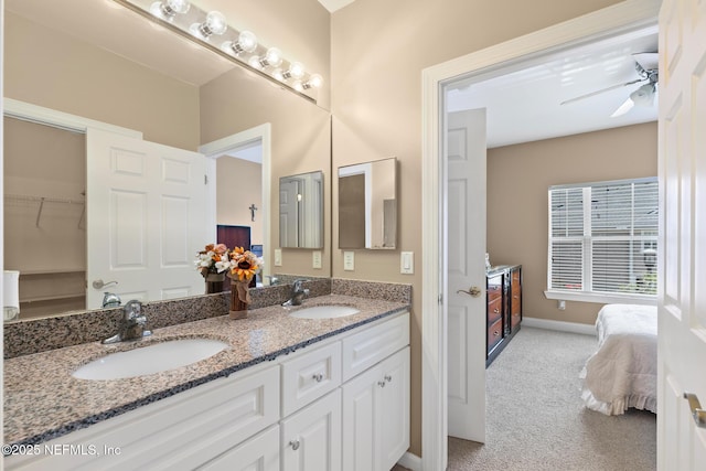 160 Legendary Dr Unit 204, Saint Augustine, FL 32092 - full bathroom with double vanity, a ceiling fan, and ensuite bath