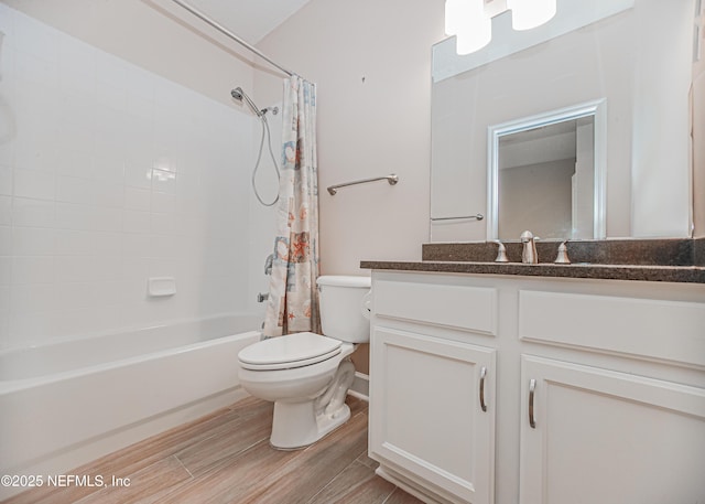 1356 Barrington Cir, Saint Augustine, FL 32092 - full bath with shower / bathtub combination with curtain, vanity, and wood finished floors