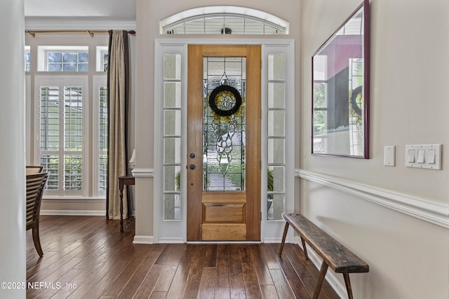 312 Bartram Trl, Saint Johns, FL 32259 - foyer entrance with dark wood finished floors and baseboards