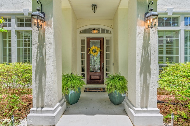 312 Bartram Trl, Saint Johns, FL 32259 - doorway to property with stucco siding