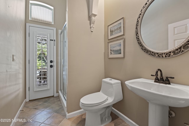 312 Bartram Trl, Saint Johns, FL 32259 - bathroom with a shower stall and tile patterned floors