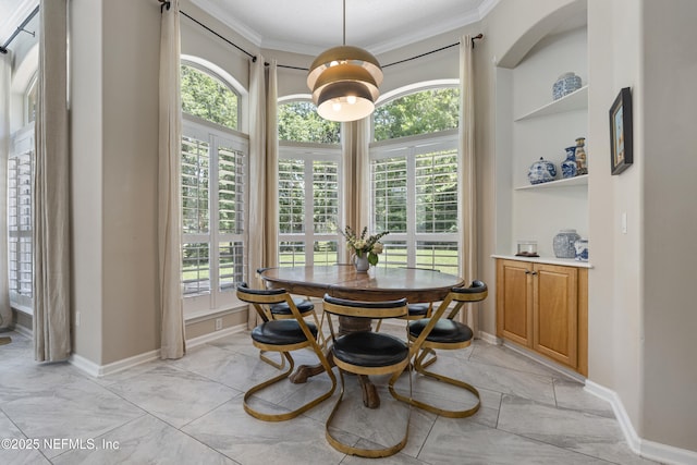 312 Bartram Trl, Saint Johns, FL 32259 - dining area with crown molding and healthy amount of natural light
