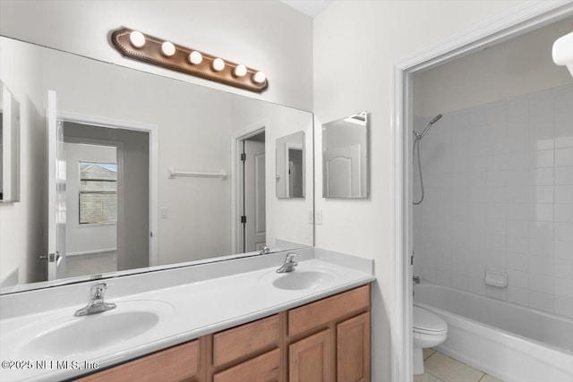 336 Edge Of Woods Rd, Saint Augustine, FL 32092 - full bathroom with double vanity, bathing tub / shower combination, and tile patterned floors
