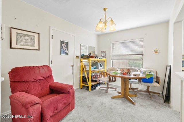 2305 Broward Rd, Jacksonville, FL 32218 - dining space featuring a chandelier and carpet flooring