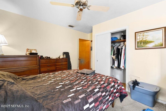 2305 Broward Rd, Jacksonville, FL 32218 - bedroom with carpet flooring, a closet, and ceiling fan