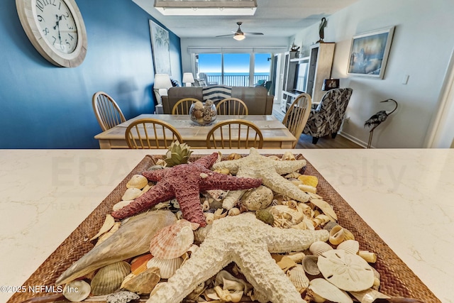 3350 S Fletcher Ave Unit C5, Fernandina Beach, FL 32034 - dining space featuring wood finished floors and a ceiling fan