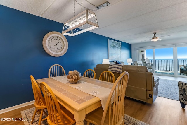 3350 S Fletcher Ave Unit C5, Fernandina Beach, FL 32034 - dining space with wood finished floors and a ceiling fan