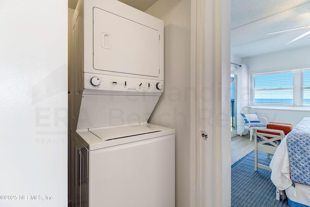 3350 S Fletcher Ave Unit C5, Fernandina Beach, FL 32034 - laundry area featuring stacked washer / dryer