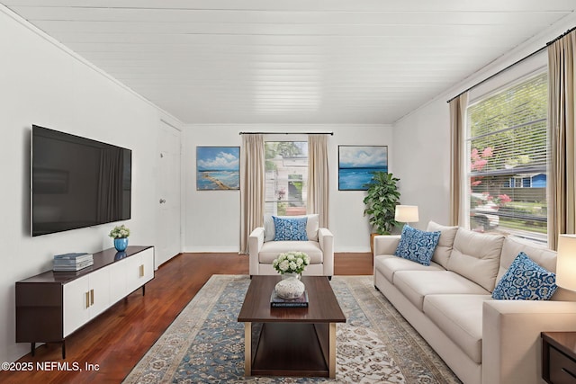 4723 Sunderland Rd, Jacksonville, FL 32210 - living room featuring wood finished floors and crown molding
