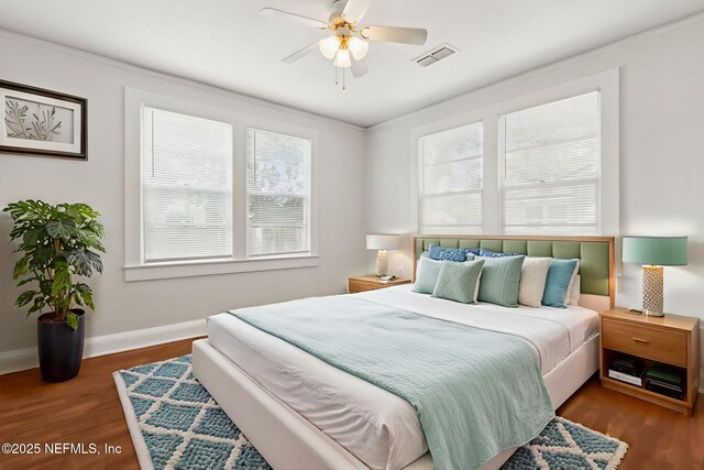 4723 Sunderland Rd, Jacksonville, FL 32210 - bedroom featuring wood finished floors, crown molding, and ceiling fan