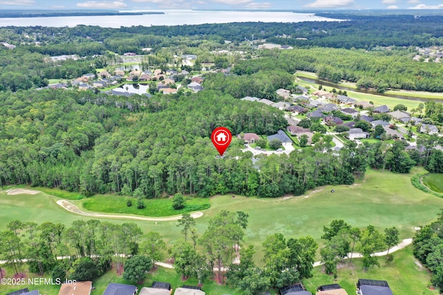 2502 Willow Creek Dr, Fleming Island, FL 32003 - aerial view of property's location featuring a nearby body of water, a golf course, and nearby suburban area