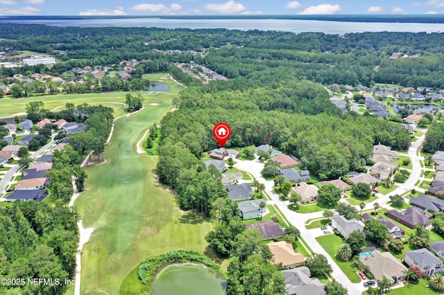 2502 Willow Creek Dr, Fleming Island, FL 32003 - aerial view of property and surrounding area featuring a large body of water, nearby suburban area, and a local golf course