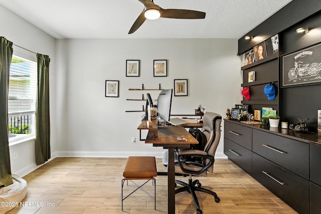 133 Wambaw Dr, Saint Johns, FL 32259 - office space with a ceiling fan and light wood-style floors
