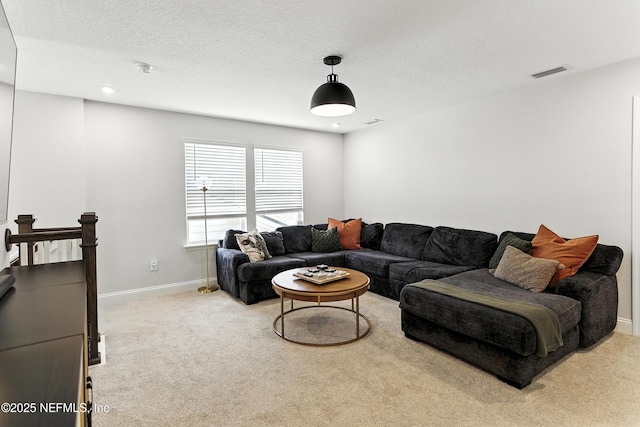 133 Wambaw Dr, Saint Johns, FL 32259 - carpeted living area featuring baseboards and a textured ceiling