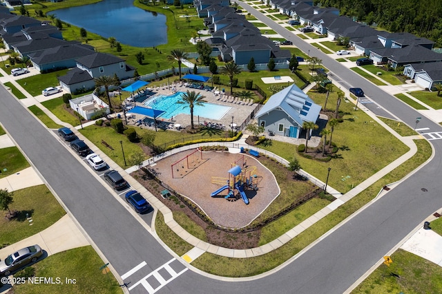 65 Birchfield Ln, Saint Augustine, FL 32092 - aerial view of a pool area and a nearby body of water