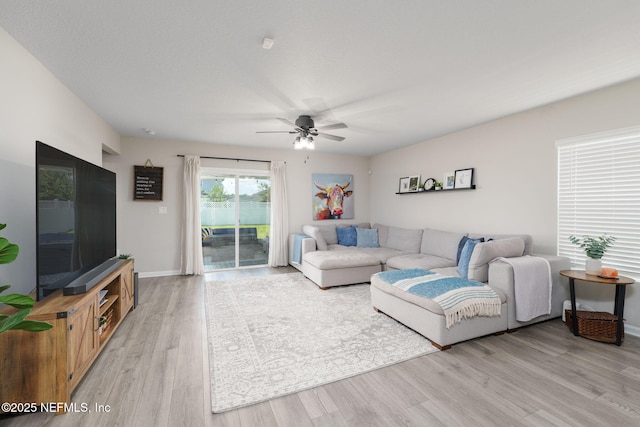 65 Birchfield Ln, Saint Augustine, FL 32092 - living room with light wood-type flooring and a ceiling fan