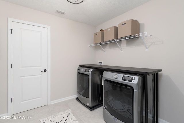 65 Birchfield Ln, Saint Augustine, FL 32092 - washroom with washer and dryer, light tile patterned floors, and a textured ceiling