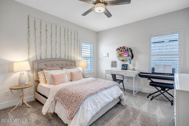 246 Glenneyre Cir, Saint Augustine, FL 32092 - carpeted bedroom with ceiling fan and a desk