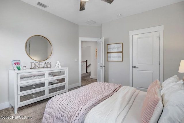 246 Glenneyre Cir, Saint Augustine, FL 32092 - bedroom with carpet and a ceiling fan