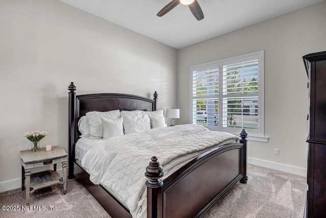 246 Glenneyre Cir, Saint Augustine, FL 32092 - carpeted bedroom with baseboards and a ceiling fan